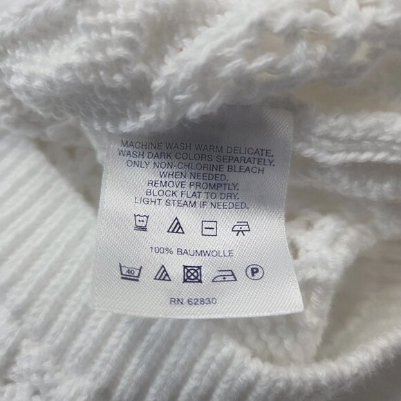 Lands End Womens Size Small White Cable Knit White Sweater Drifter - Picture 5 of 5